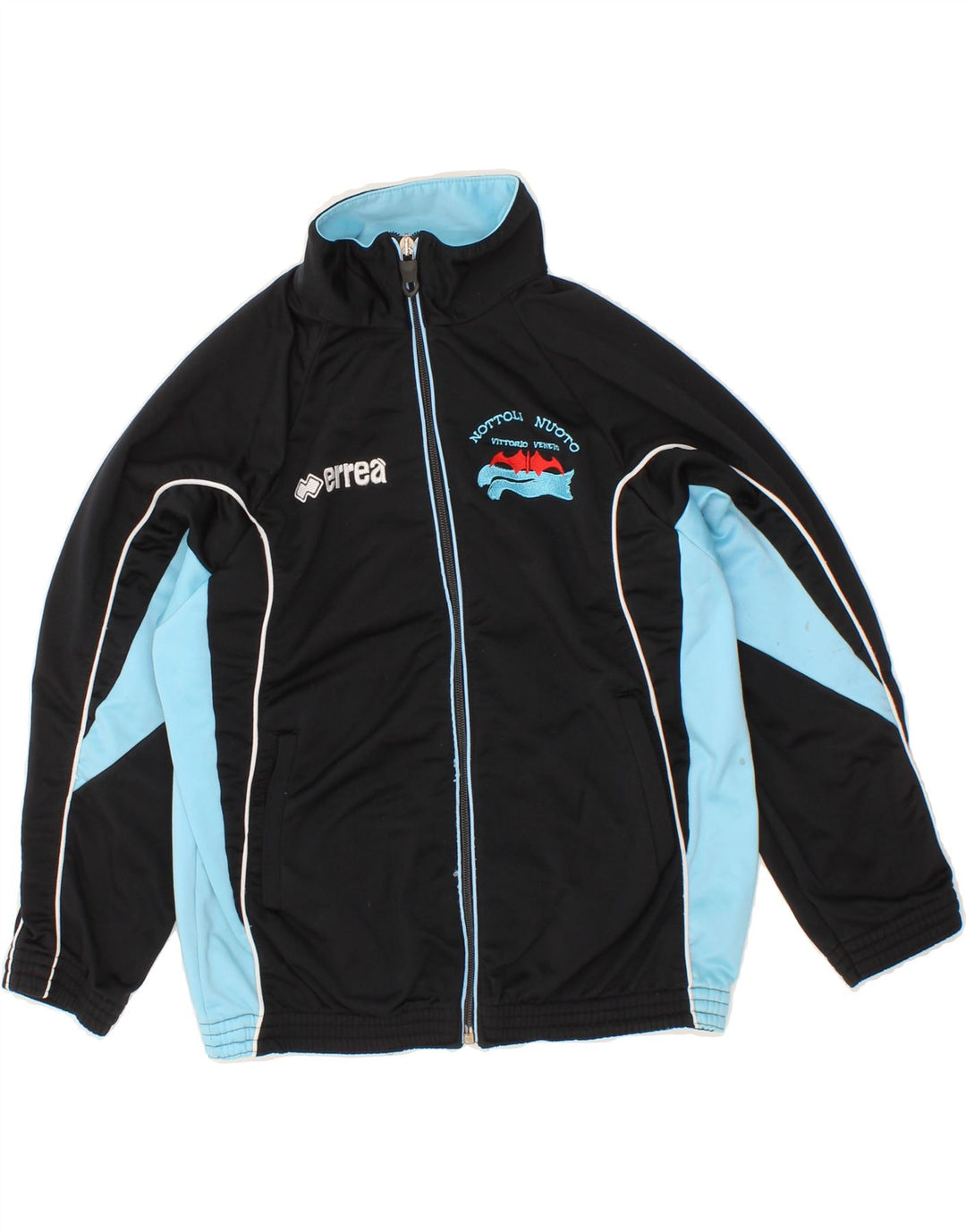 ERREA Boys Tracksuit Top Jacket 13-14 Years Black Colourblock Polyester Vintage Errea and Second-Hand Errea from Messina Hembry 