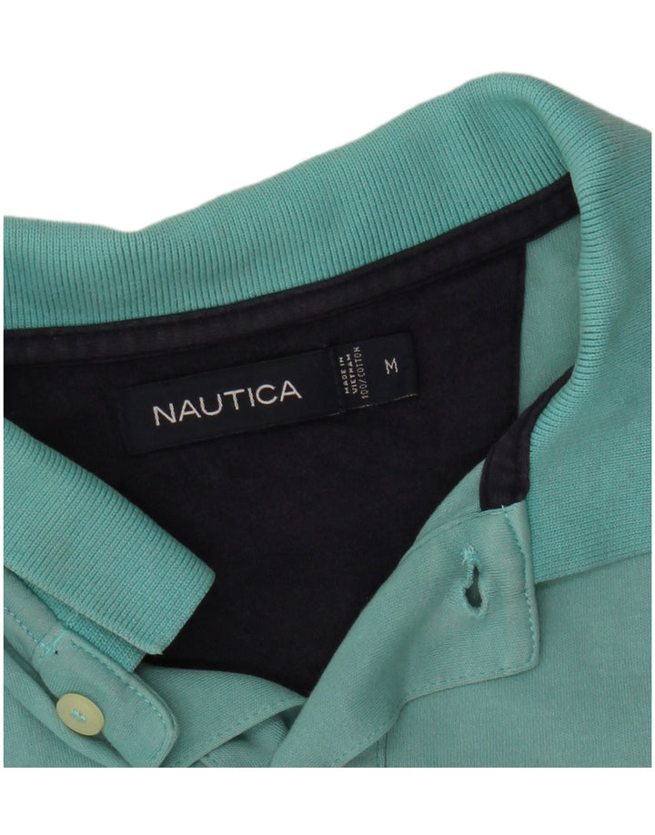 NAUTICA Mens Loose Fit Polo Shirt Medium Turquoise Cotton
