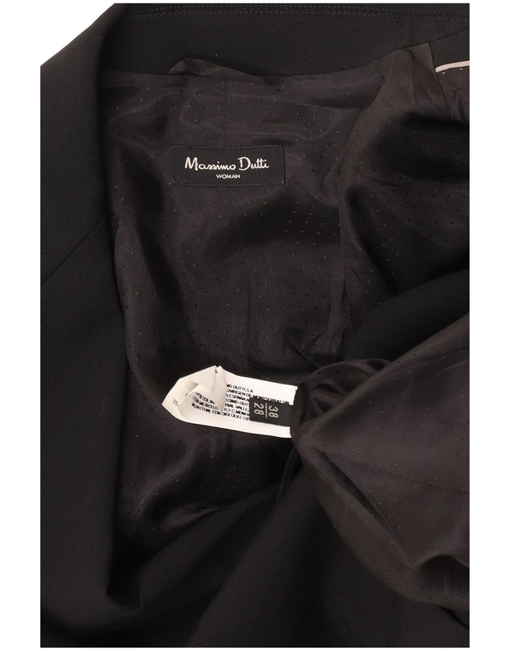 Massimo Dutti Womens 1 Button Blazer Jacket EU 38 Small Black Wool