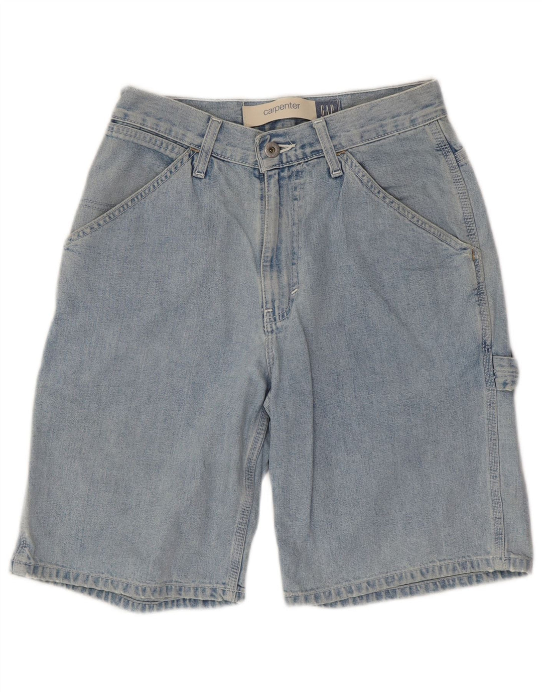 GAP Mens Carpenter Cargo Denim Shorts W28 Small Blue Cotton