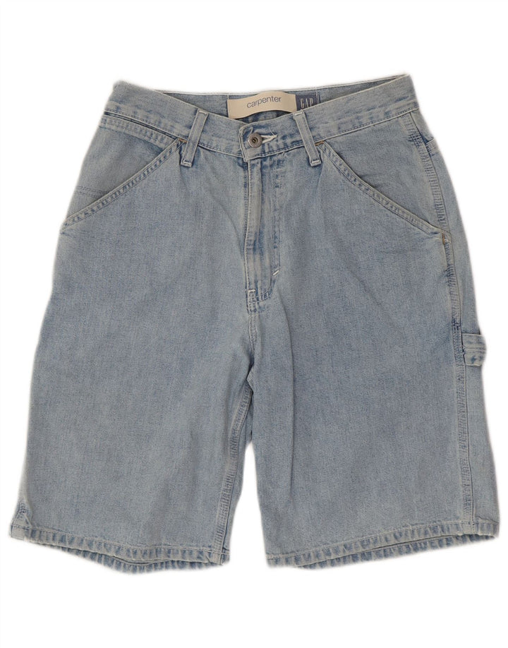 GAP Mens Carpenter Cargo Denim Shorts W28 Small Blue Cotton