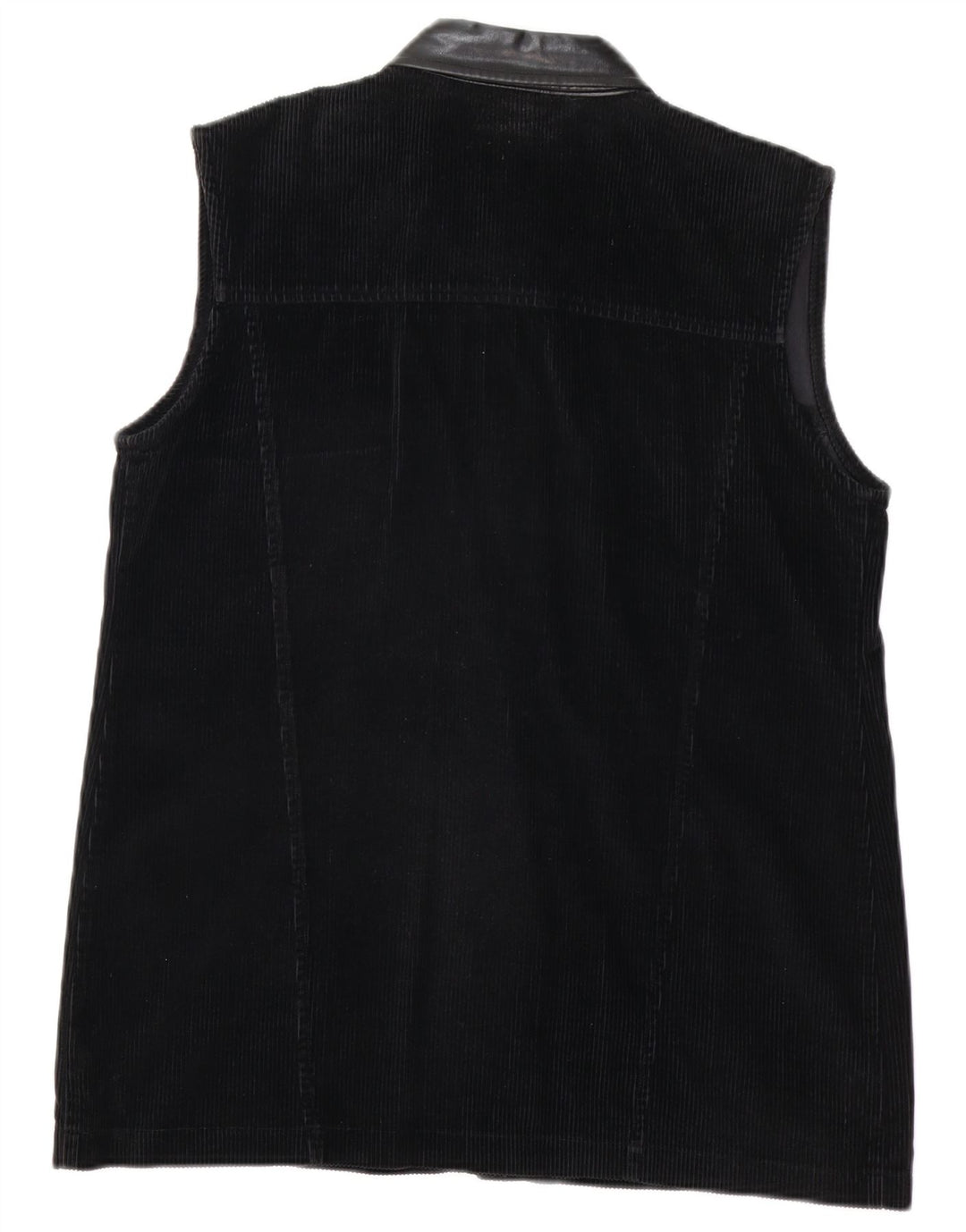 ARIA Womens Sleeveless Corduroy Shirt Blouse UK 12 Medium Black Tencel