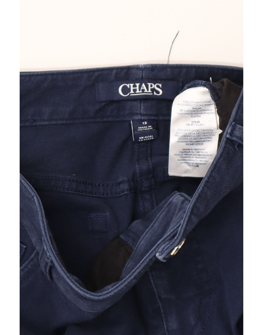 Chaps Womens Straight Jeans US 12 Large W32 L28 Navy Blue Cotton