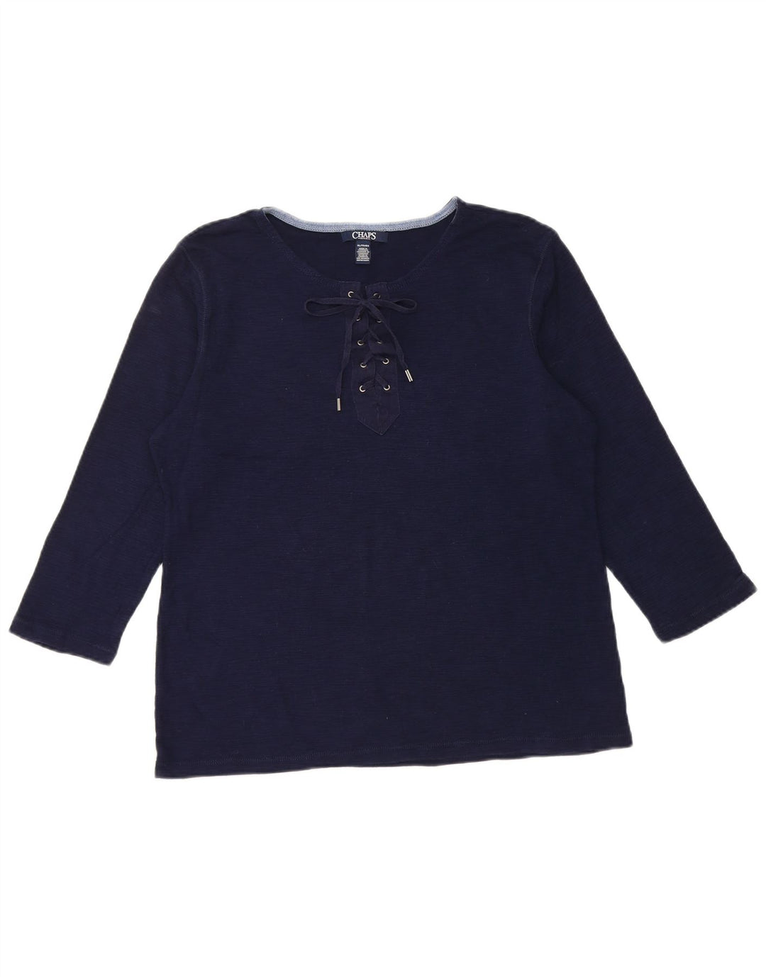 CHAPS Womens Top 3/4 Sleeve UK 18 XL Navy Blue Cotton