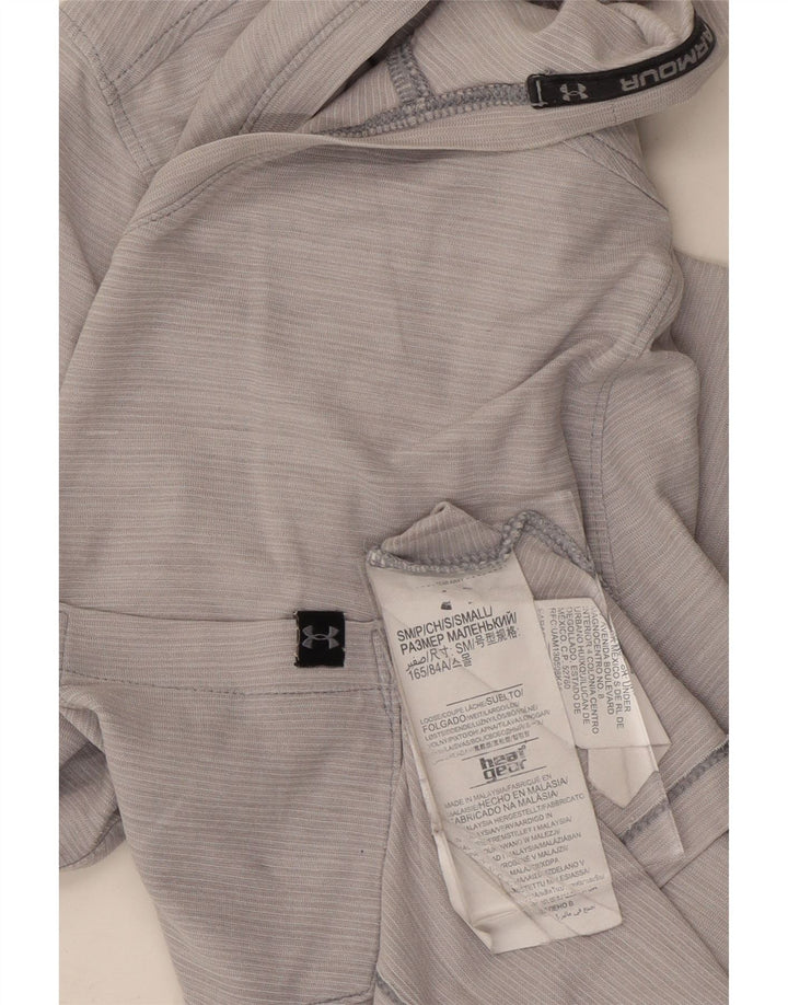 UNDER ARMOUR Mens Heat Gear T-Shirt Top Medium Grey Pinstripe Cotton