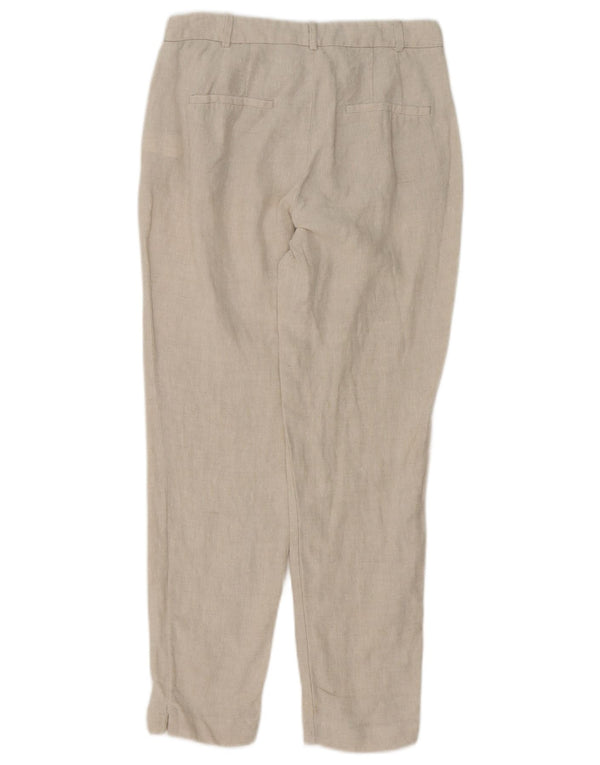 Zara Womens Slim Chino Trousers EU 34 2XS W24 L26 Beige Linen