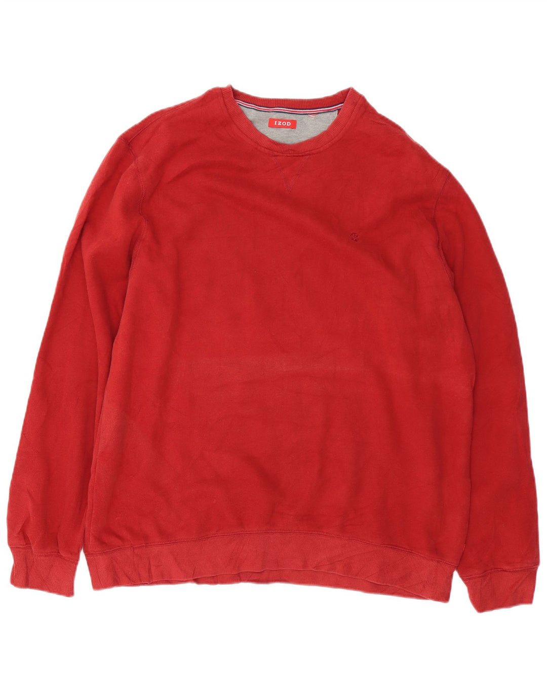 Izod Mens Sweatshirt Jumper Large Red Cotton