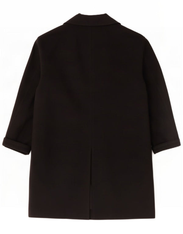 Topshop Womens Oversized Overcoat UK 14 Large Black Cotton