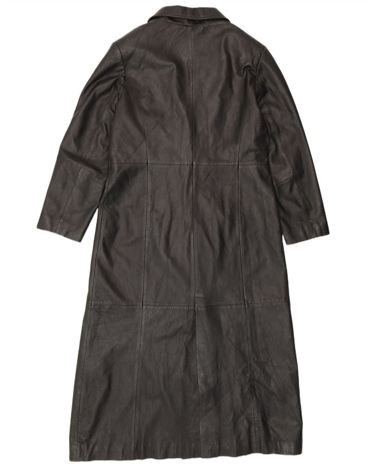 MILAN Womens Leather Coat UK 18 XL Black Leather