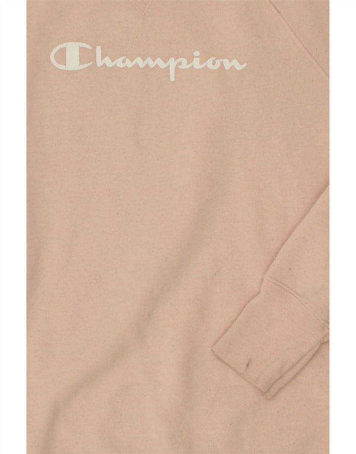 CHAMPION Womens Oversized Graphic Sweatshirt Jumper UK 10 Small Pink Vintage Champion and Second-Hand Champion from Messina Hembry 
