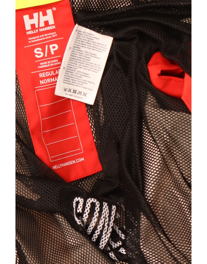 HELLY HANSEN Mens Graphic Hooded Rain Jacket UK 36 Small Red Colourblock