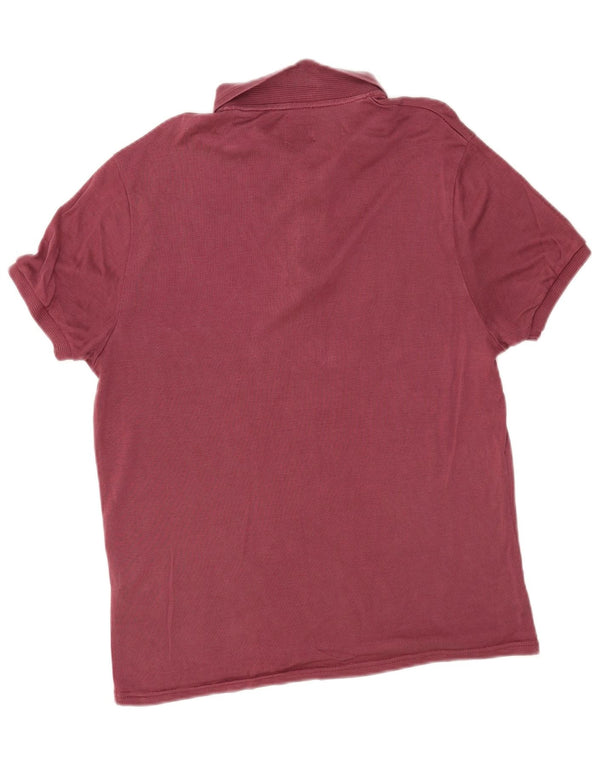 Zara Mens Polo Shirt Large Burgundy Lyocell