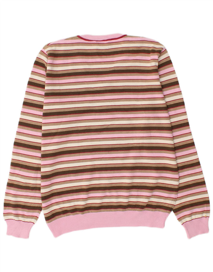 Henry s Womens V-Neck Jumper Sweater UK 16 Large Multicoloured Striped