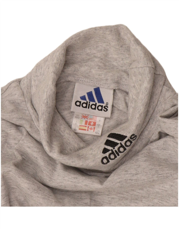 Adidas Mens Top Long Sleeve UK 40/42 Medium Grey Cotton
