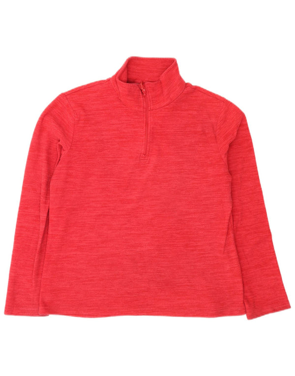 Mountain Warehouse Womens Zip Neck Fleece Jumper UK 12 Medium Pink Flecked