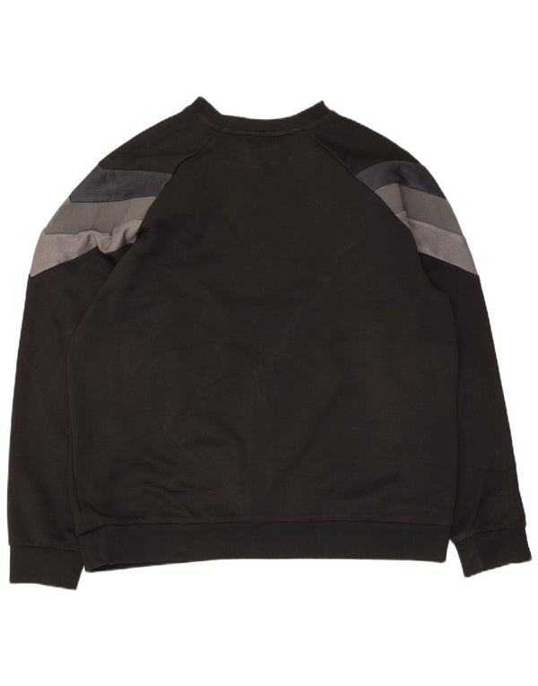 Adidas Mens Sweatshirt Jumper XL Black Colourblock Polyester