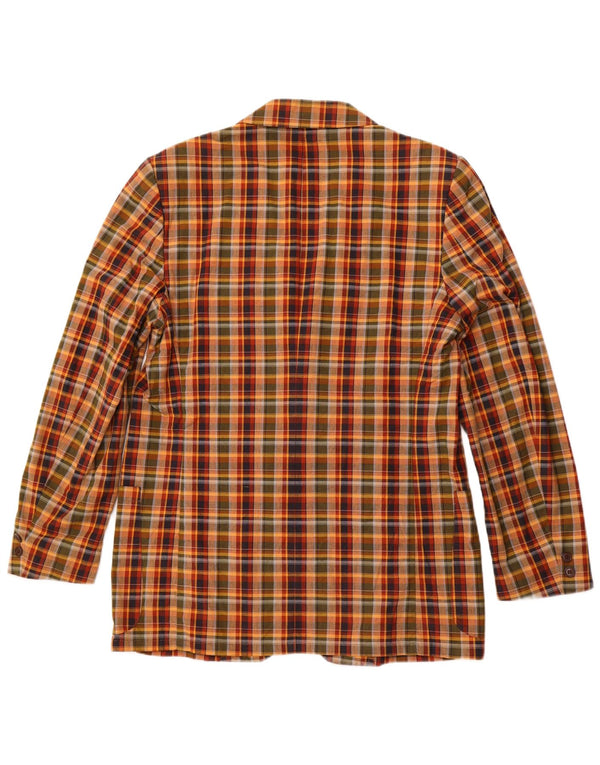 VINTAGE Mens 2 Button Blazer Jacket IT 54 2XL Multicoloured Check Cotton