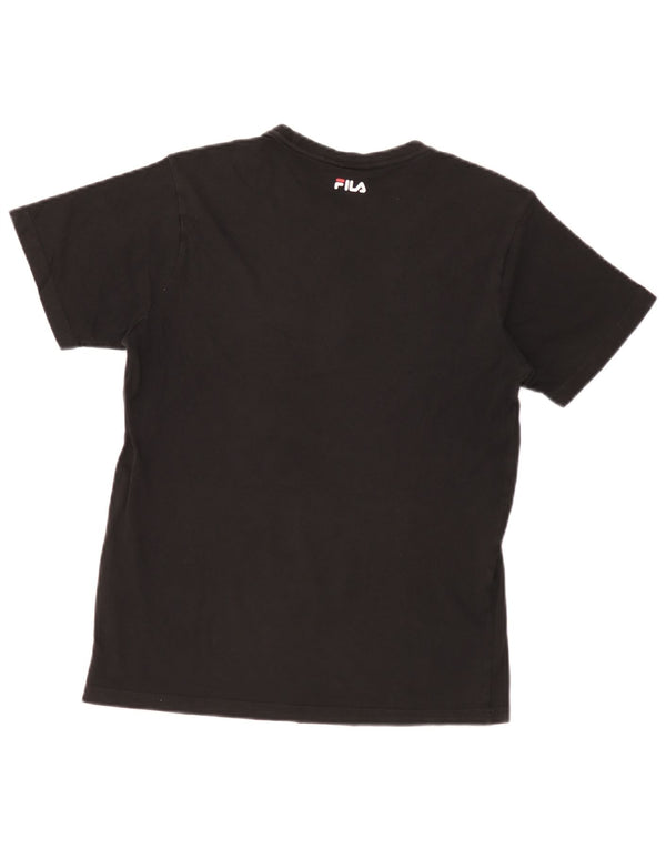 Fila Mens Graphic T-Shirt Top XS Black Cotton