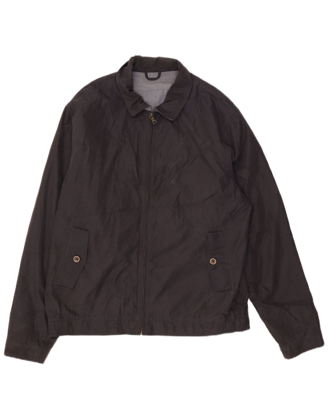 Marks & Spencer Mens Bomber Jacket UK 40 Large Navy Blue Polyester