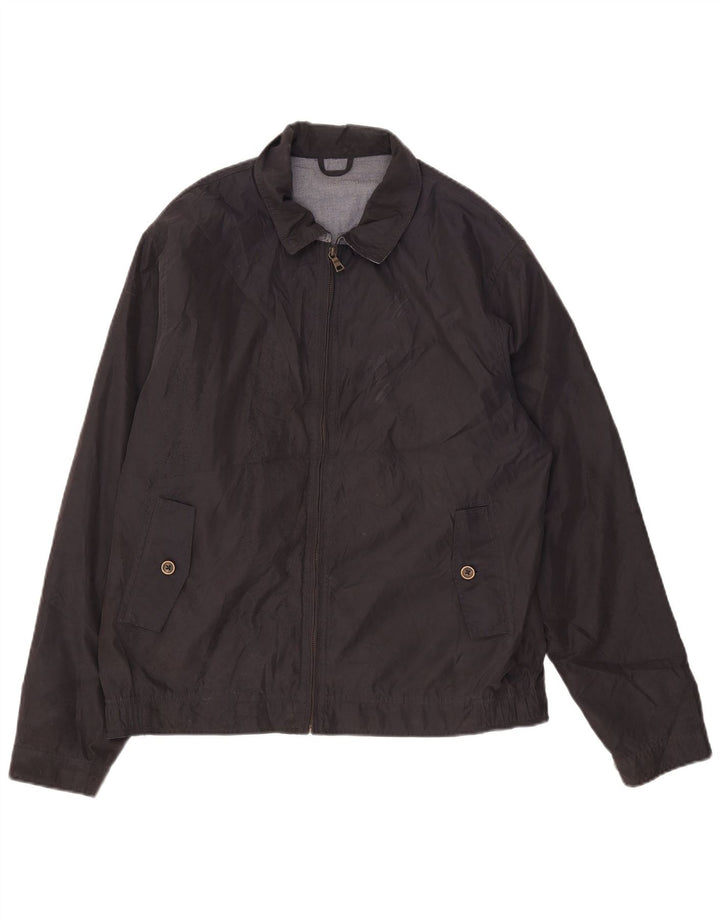 Marks & Spencer Mens Bomber Jacket UK 40 Large Navy Blue Polyester