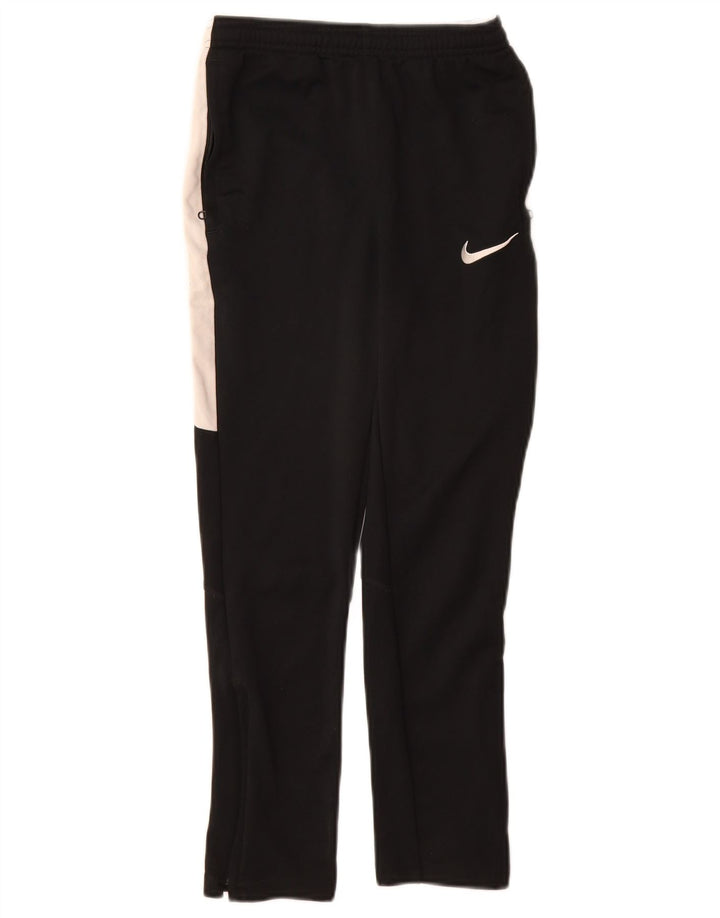 NIKE Boys Tracksuit Trousers 10-11 Years Medium Black Colourblock