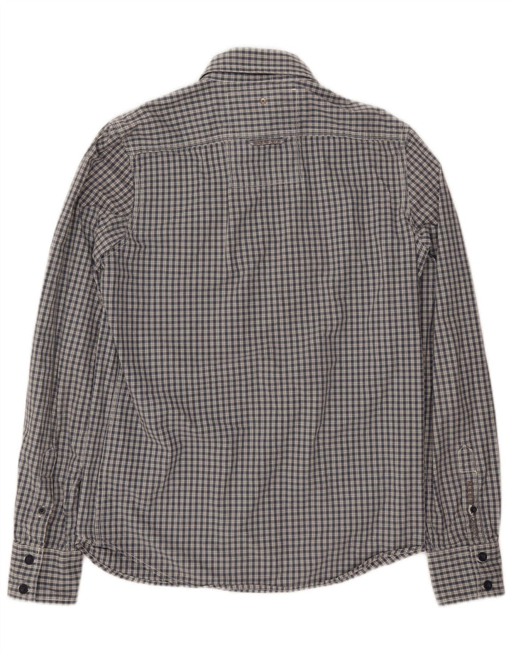 Superdry Mens Shirt Large Blue Check Cotton