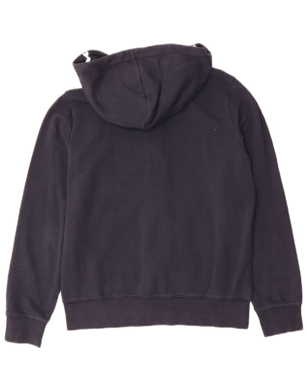 CHAMPION Womens Zip Hoodie Sweater UK 14 Medium Navy Blue Cotton