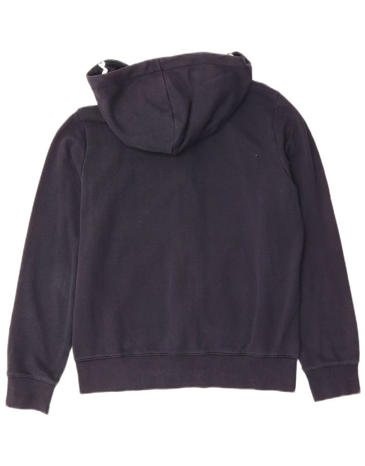 CHAMPION Womens Zip Hoodie Sweater UK 14 Medium Navy Blue Cotton