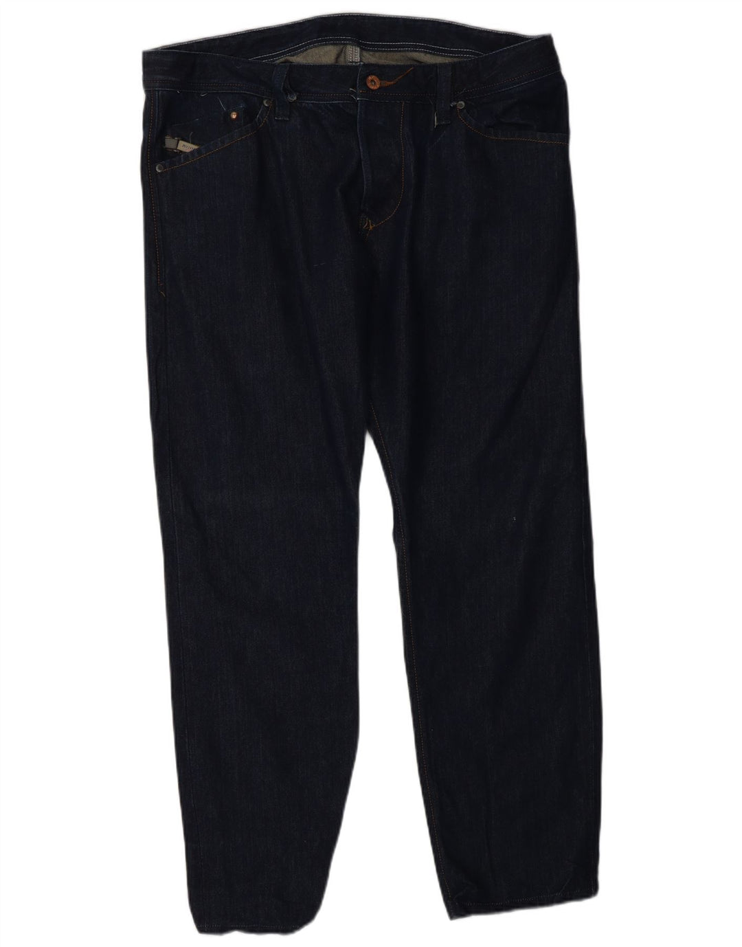 DIESEL Mens Straight Jeans W34 L28 Navy Blue Cotton