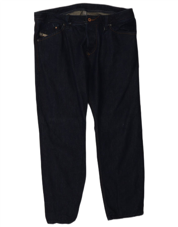 DIESEL Mens Straight Jeans W34 L28 Navy Blue Cotton