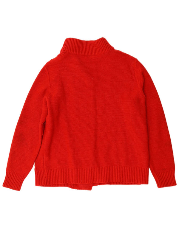 Vintage Womens Cardigan Sweater UK 12 Medium Red Acrylic