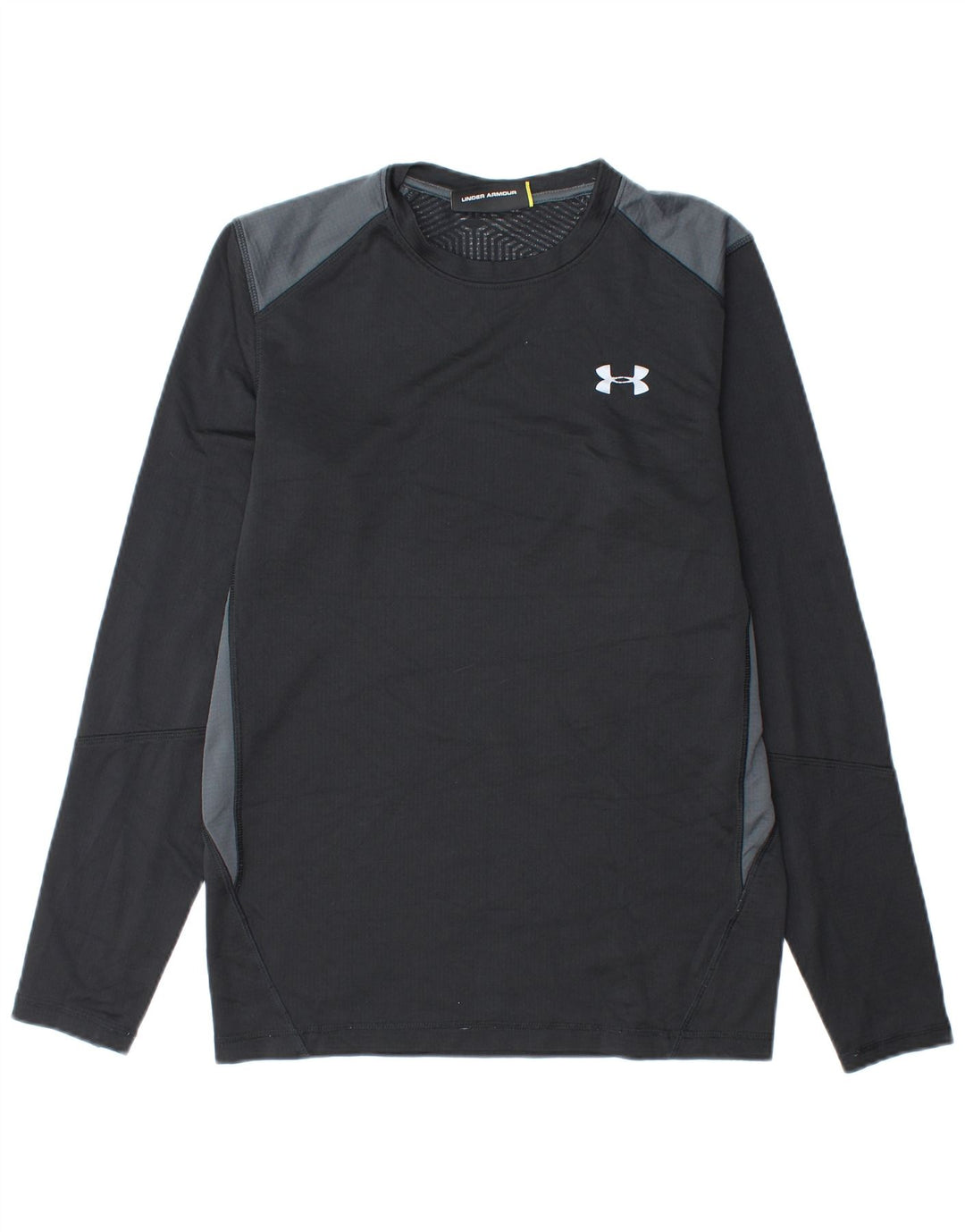 UNDER ARMOUR Mens Top Long Sleeve Small Black Colourblock Polyester