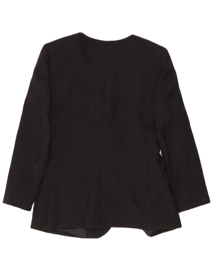 Gai Mattiolo Womens 1 Button Blazer Jacket IT 46 Large Black Virgin Wool