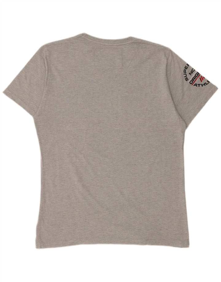 SUPERDRY Womens Graphic T-Shirt Top 2XL Grey Colourblock