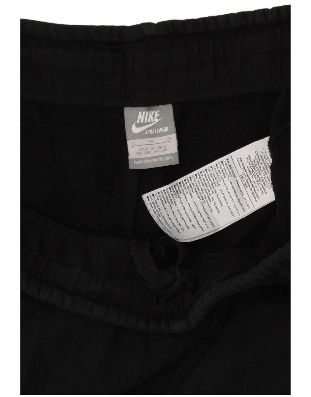 Nike Womens Tracksuit Trousers UK 18 XL Black Cotton