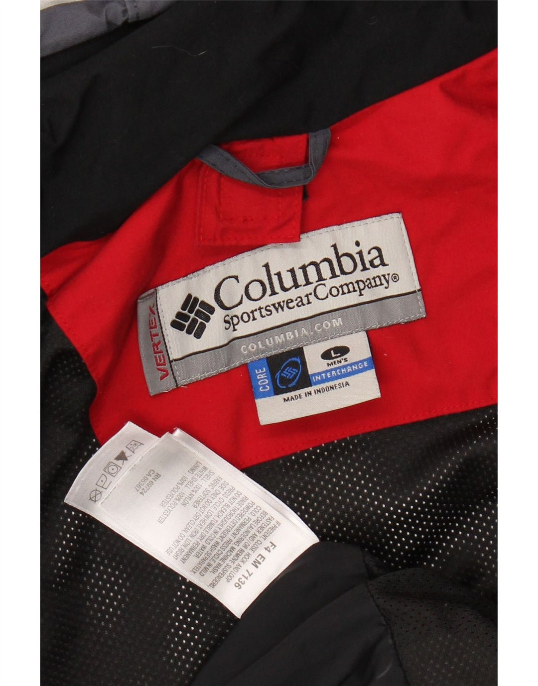 COLUMBIA Mens Interchange Windbreaker Jacket UK 40 Large Red Colourblock