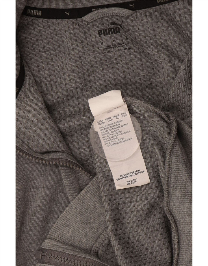 PUMA Mens Tracksuit Top Jacket Medium Grey Colourblock Cotton