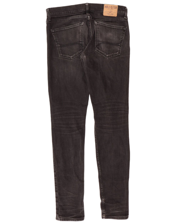 HOLLISTER Mens Skinny Jeans W32 L34 Black Cotton