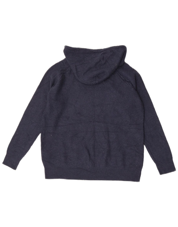 Marks & Spencer Womens Hooded Jumper Sweater UK 14 Medium Navy Blue Viscose