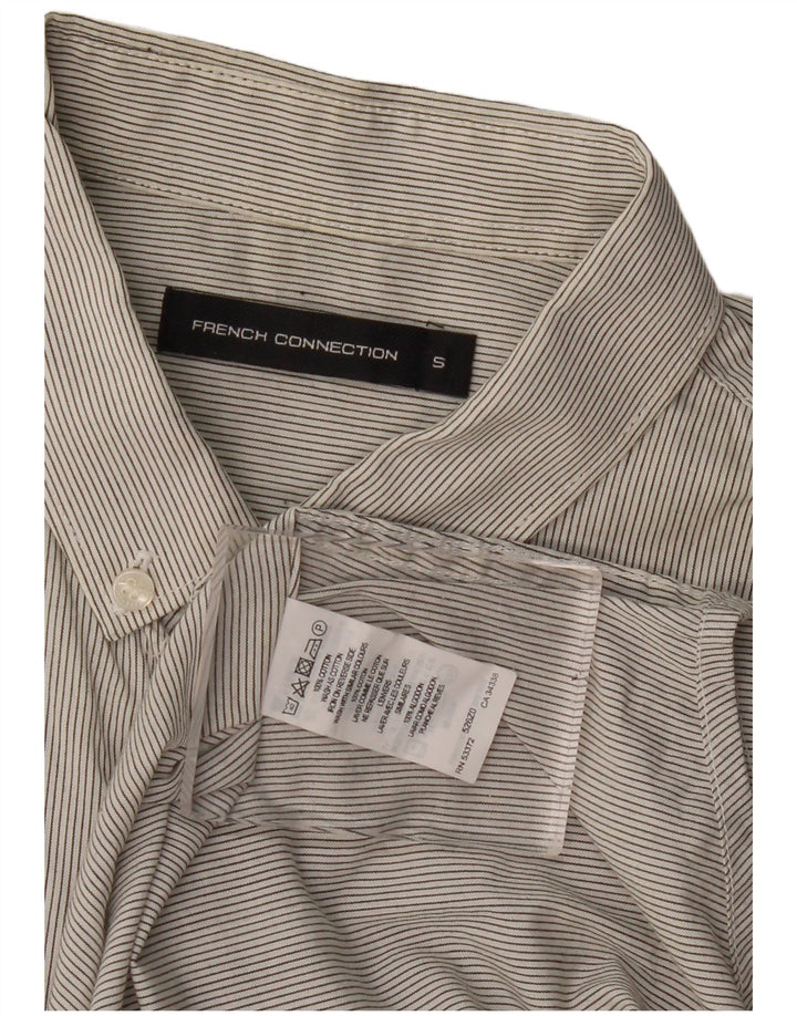 FRENCH CONNECTION Mens Shirt Small Grey Pinstripe Cotton