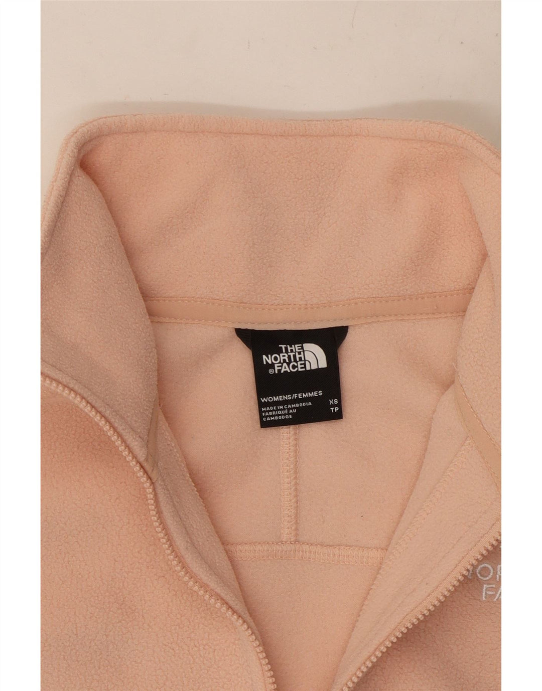 THE NORTH FACE Womens Oversized Crop Zip Neck Fleece Jumper UK 6 XS Pink