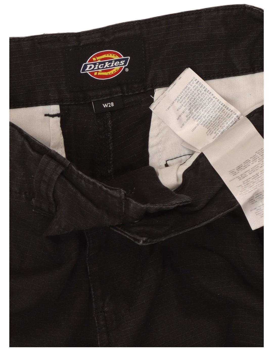 DICKIES Mens Straight Cargo Trousers W28 L29 Black Cotton