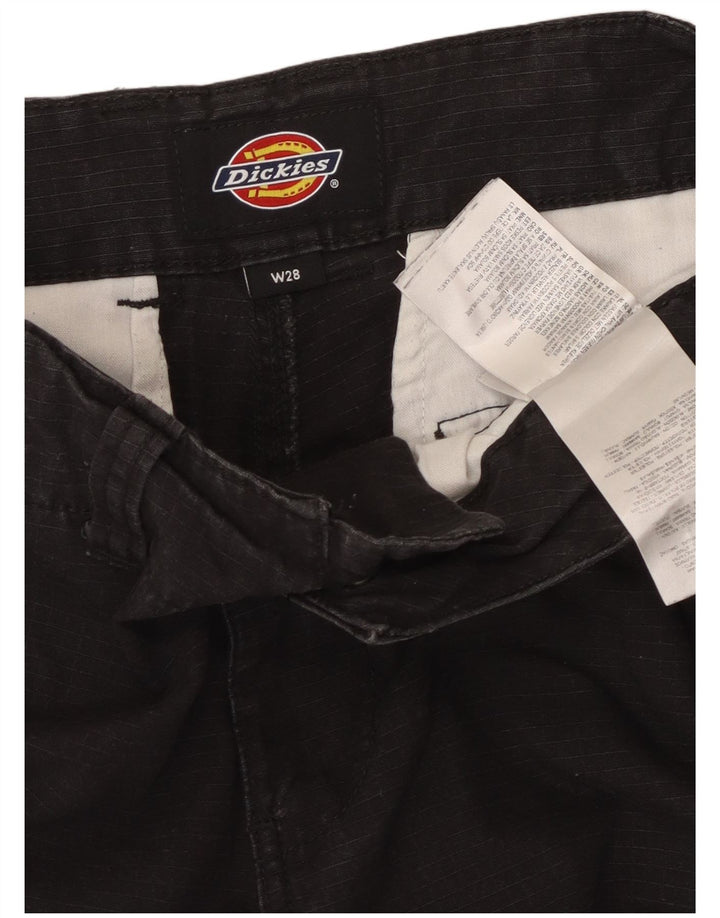 DICKIES Mens Straight Cargo Trousers W28 L29 Black Cotton