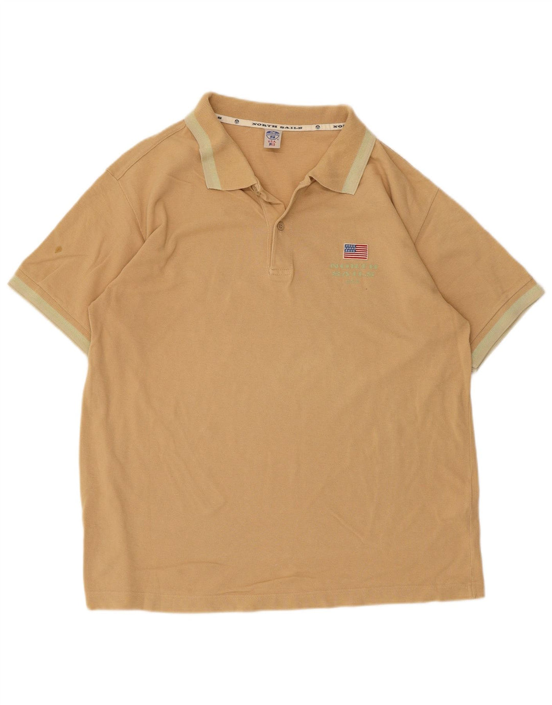 North Sails Mens Polo Shirt Medium Beige Cotton