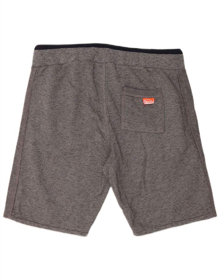 SUPERDRY Mens Slim Fit Sport Shorts Large Grey Cotton