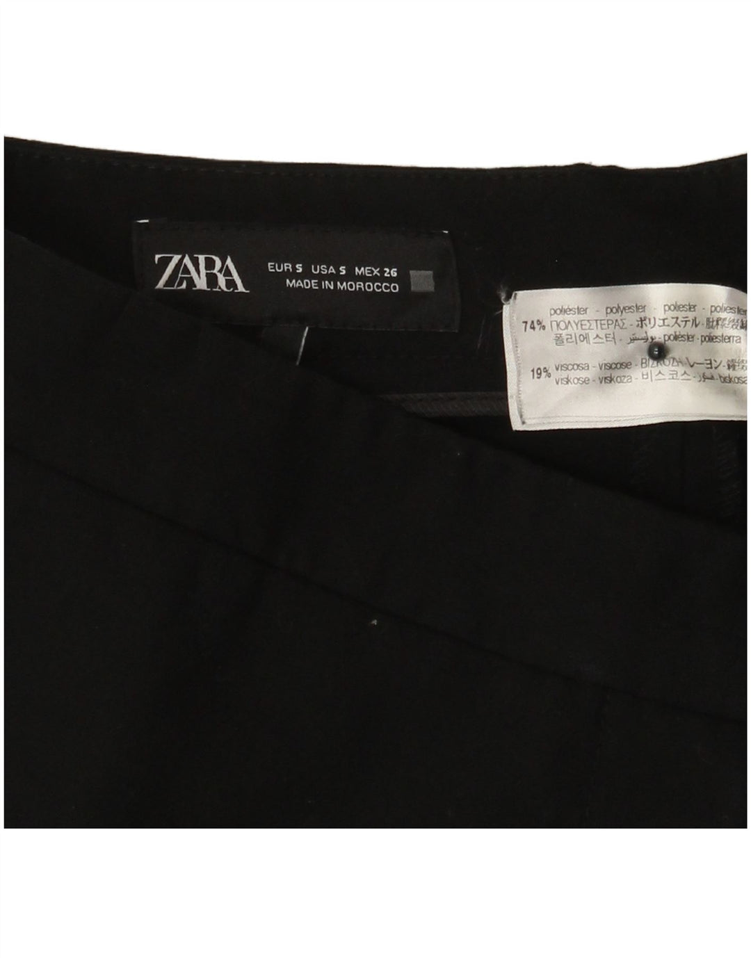 ZARA Womens Bootcut Suit Trousers Small W26 L32 Black Polyester