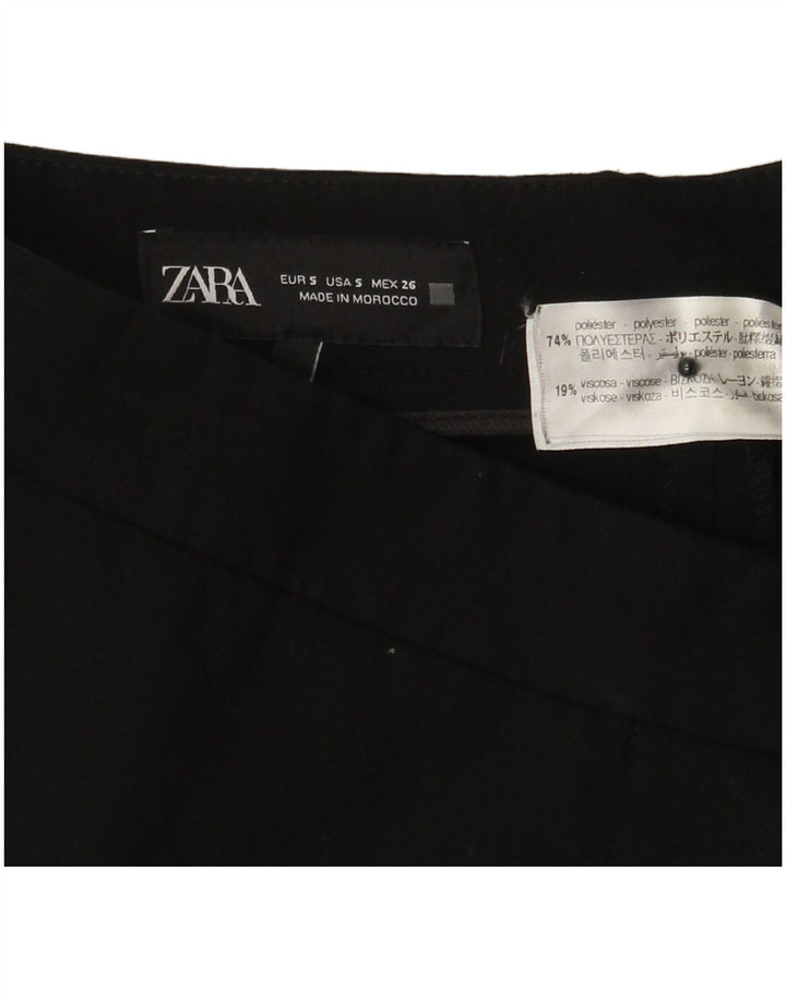 ZARA Womens Bootcut Suit Trousers Small W26 L32 Black Polyester