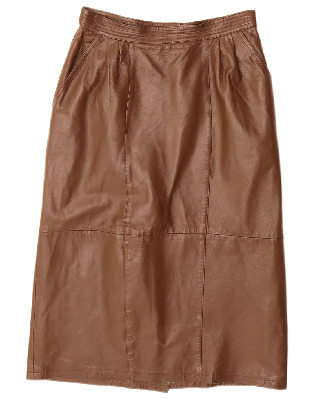 VINTAGE Womens Pencil Skirt IT 40 Small W28  Brown Leather