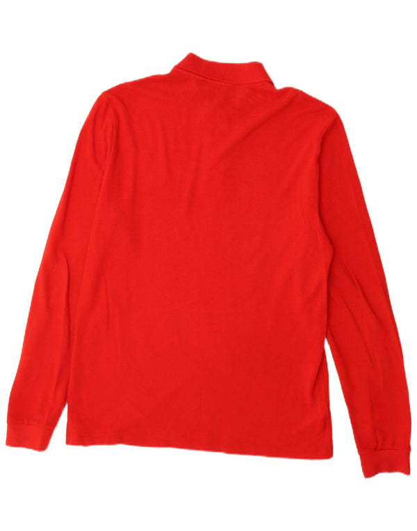 Lacoste Mens Classic Fit Long Sleeve Polo Shirt Size 3 Small Red Cotton