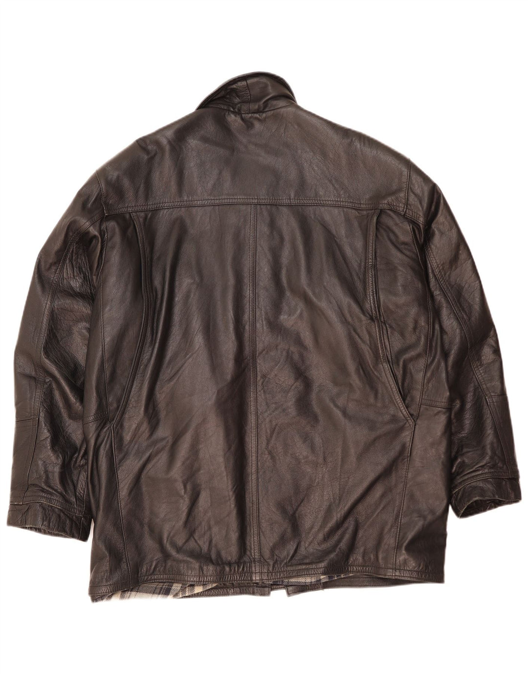 Gianfranco Ferre Mens Leather Jacket UK 42 XL Black Leather